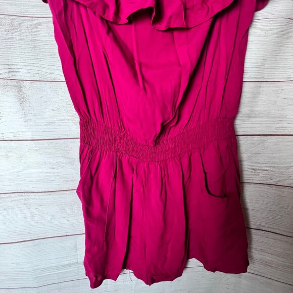 Forever 21 Women's Strapless Romper with Ruffle off Shoulder Strapless Sz M - Picture 8 of 8